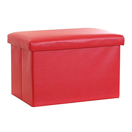 Pouf pliant et repose-pieds coffre de rangement étanche rouge - 2