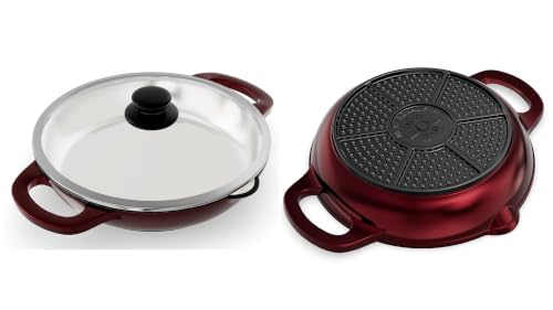 Heat Equalizer 10.25" Enameled Cast Iron Sauté Pan with Built-In Diffuser