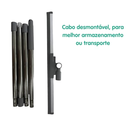 Rodo Vassoura Mágica de Silicone 36cm Cabo de 160cm Flytex