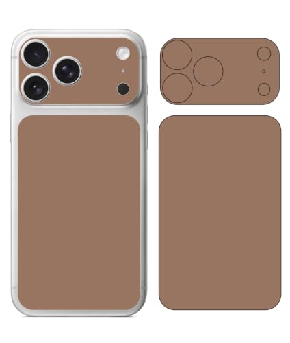 Vinilo para iPhone 17 Pro Max marrón y protector de lente con acabado mate 2