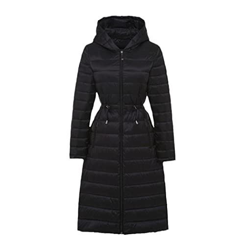 Doudoune longue légère en duvet de canard noir 4XL : l'excellence du chic hivernal