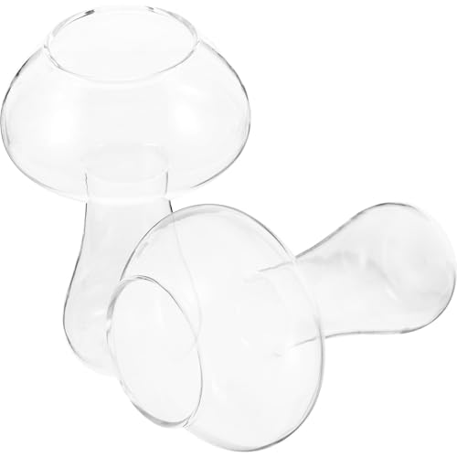 OSALADI 2 Stück Pilz Cocktailgläser aus Glas Transparente Kreativbecher mit Verstärktem Boden für Bars Partys und Ktv