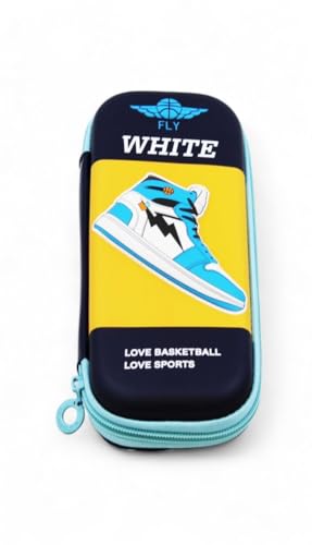 Image of BOENJOY Gifts- Jordan Sneakers Pencil Pouch, Stationery Case, Pen Pouch Student Layers Pencil | Pen Pouch for Teen Boy Girl, Love Basketball Blue