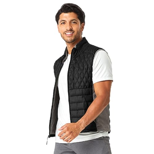 PYVOT Men’s Dash Weighted Quilted Vest, Weighted Blanket Inspired Clothing for Sensory Issues, Fitness, Stress Relief and Relaxation, Extra Large Size, Black