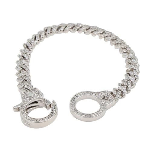 GLD Shop Prong Cuban Bracelet - Handcuff/Rounded Cross/Micro Diamond/Diamond Styles - 6MM/12MM/19MM Sizes - 6/7/8/9 Inch Lengths - Gold/White Gold - Unisex