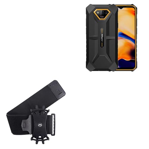 BoxWave Holster Compatible with Ulefone Power Armor X13 - ActiveStretch Sport Armband, Adjustable Armband for Workout and Running - Jet Black