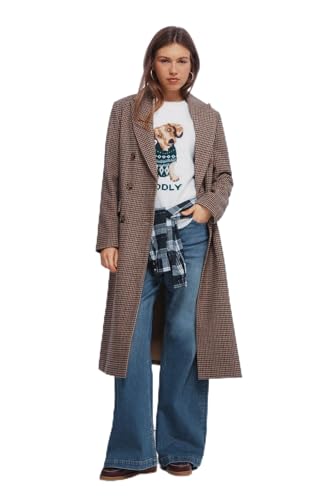 Springfield Check Coat Double Sport Jacket, Brown, 38 para Mujer