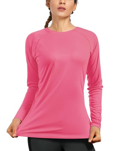 Image of Women's Long Sleeve UPF 50+ UV Sun Protection Shirts Athletic Rash Guard Swim Shirt /Hoodie for Outdoor Diving Hiking