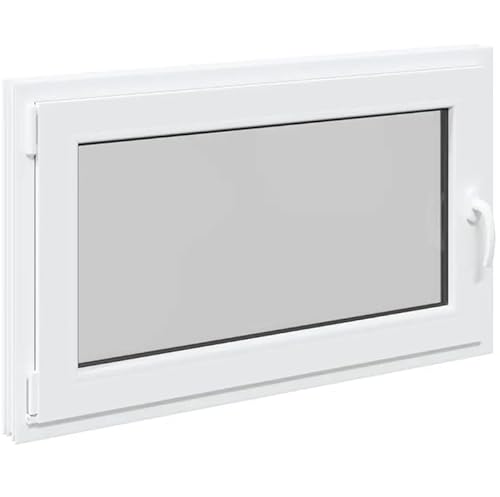 RISOR - Ventana de sótano (100 x 60 cm, inclinable orientable, DIN izquierda, PVC y cristal para una transmisión óptima de la luz y durabilidad, ideal para sótanos y espacios pequeños)
