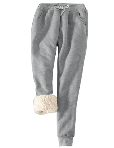 Image of Yeokou Women's Warm Sherpa Lined Athletic Sweatpants Joggers Fleece Pants