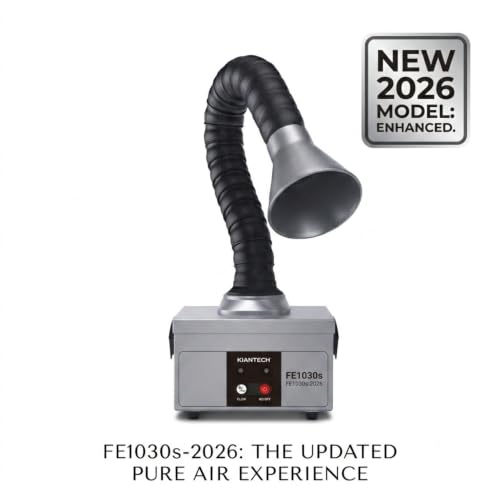 Image of SYNCRA FE1030S Fume Extractor 2026 Model| Mobile Small Fume Extractor for Soldering Smoke Purification and Laser Marking Smoke | Compact Portable Design for Electronics DIY Projects and Workbench Use