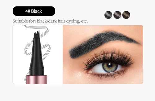Magic Liquid Eyebrow Pencil - New 4 Tip Microblade Brow Pen, Natural Long-Lasting Hair-Like Defined Contouring Brows (# 04) - Image 3