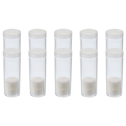 Tubos redondos para monedas PATIKIL, pack 10 con caja transparente miniatura 1