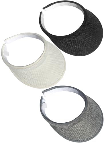 Image of 3 Pieces Clip On Visors Women Men Visor Sun Hats Hat Outdoor Sports Golf Beach Travel Tennis Cap