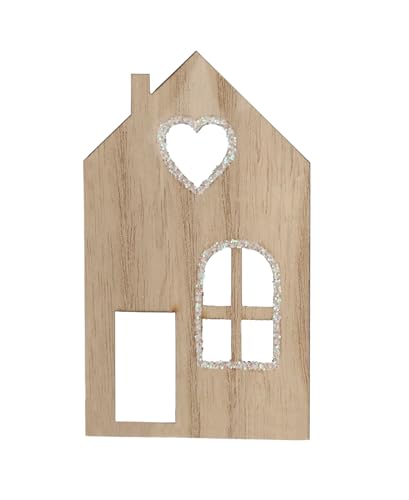 Spetebo Holz Häuser zum Dekorieren - 16erSet - DIY Kreativset zum Basteln - Weihnachtsdeko Winterdeko Weihnachtsdorf Deko