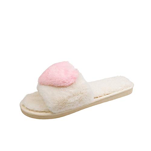 Pantoufles d'hiver femmes à motif coeur pour des soirées cocooning au chaud
