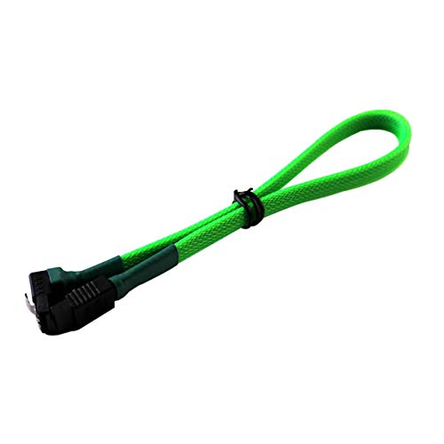 Cable SATA 3.0 30cm con conector 180° a 90° Verde