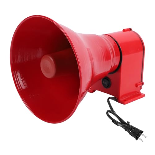 Eujgoov Bocina de Sirena Industrial de 115 Decibelios con Soporte Alarma de Seguridad Exterior Sirena Electrónica de Largo Alcance Activada Remotamente (Enchufe de la UE)