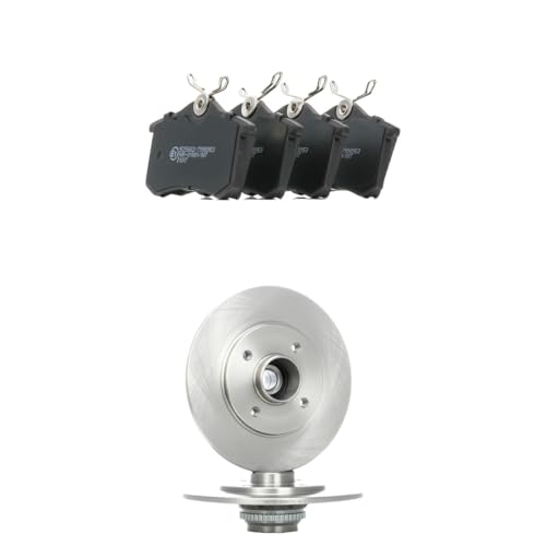 RIDEX Kit de discos de freno y pastillas 3405B2230 Ø238mm Eje trasero con tornillos pinza freno Chapa antichirridos macizo
