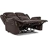 MNS Leather Recliner Sofa - 2 Seater Sofa - Black (2 Seater) - no cupholders