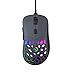 DREVO Osprey RGB Gaming Mouse, 12000 DPI, 65 g léger, 6 Boutons programmables, Temps de réponse 1 ms, Coque en nid d'abeille PixArt PAW3327 capteur Optique avec câble Ultra Doux (Gris)