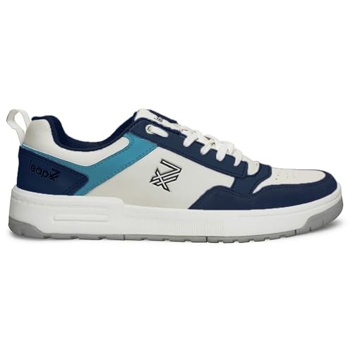 Image of Liberty Leap7x AMAZER-10E Men's Casual Lacing Sneakers, Black, Blue and White | Suitable for Walking Travel, College, Office | Comfortable Lace-Up Casual Shoes | Lightweight Stylish Fashion Footwear