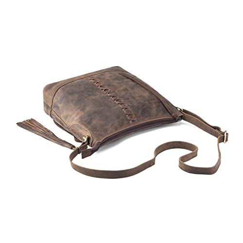 Image of Goatter Hunter Leather 12 inch Inch Sling Cross-Bodybag /Shoulder Bag For Girls And Women - Brown