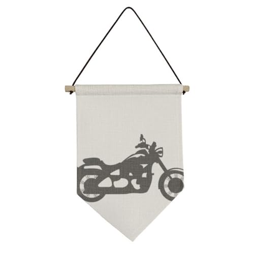 Drapeau moto en toile mécanique noir idéal pour décorer un garage de passionné