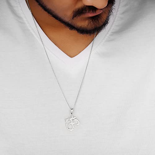 Image of GIVA 925 Silver Om Pendant with Link Chain | Pendant to Gift Men and Women | With Certificate of Authenticity and 925 Stamp | 6 Month Warranty*