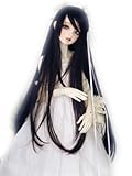 1/6 6-7' Inch 15-17cm Bjd Doll Hair Wig Long Black Straight Layered Curly Roll Inside Tips Styled