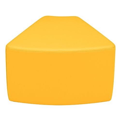 Image of Sprogs 12 inch H Structured Wedge Stool -Flexible Modular Collaborative Soft Seating for Office, Home, Lounge and School Classrooms with Durable Frame -Yellow