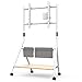 FITUEYES Design Mobile TV Stand for 55 60 65 75 78 Inch TV, Rolling TV Cart Floor Stand with Mount for Office Living Room Hotel, Modern Corner TV Stand with Wooden Storage Shelves, Collector Series
