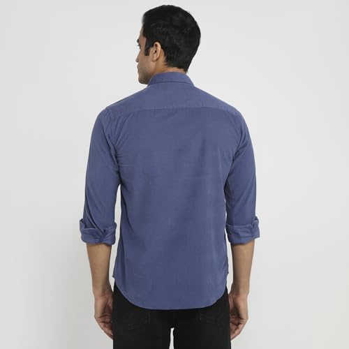 Image of Park Avenue Men Slim Fit Solid Pattern Pure Cotton Semi Cut Away Collar Full Sleeve Casual Shirt
