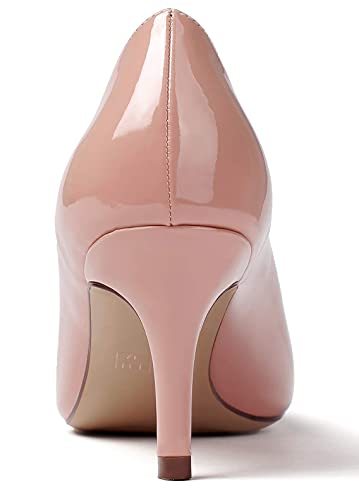 Eldof Women's Kitten Heel Pumps Pointed Toe Low Heels Slip on Comfort Pumps 2.6 Inches for Dress Party Office4