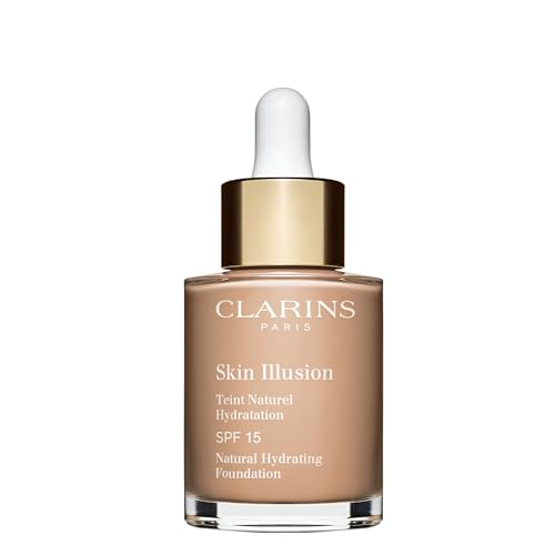 Clarins Skin Illusion Fondotinta Liquido Idratante Naturale con SPF 15, 107 Beige, 30 ml