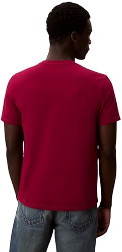 Calvin Klein Camiseta de Manga Corta Hombre Classic Monogram tee con Cuello Redondo, Rojo (Beet Red), M