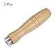 QUARKZMAN 3 Stück Feilenheft Holzgriff 120mm Länge 8,5 mm Rundloch Ergonomische Griffe mit Metallkragen für 12 Zoll Metallfeilen