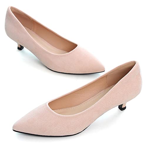 Women's Classic Pointed Toe Kitten Low Heels Wedding Office Dress Pumps Festive Shoes for Women Dressy Casual2