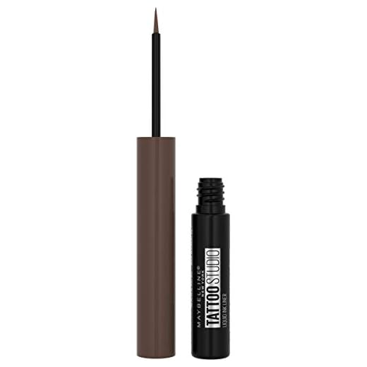 Maybelline TattooStudio Liquid Ink Liner Up To 36HR Wear, Sweat Resistant, Smudge Resistant, No Mess Removal, Longwear Liquid Eyeliner Makeup, Rustic Brown, 0.08 fl; oz.