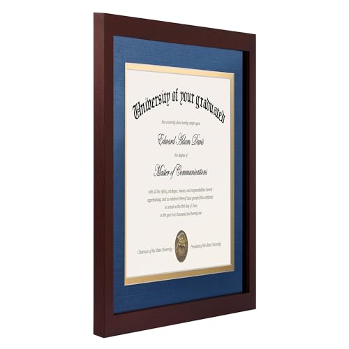 Image of upsimples Diploma Frame with HD Glass, 11x14 Mahogany, 3 Pack