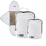 Xplorer by Gforce 3 Piece Waterproof Starter Packing Set| Water Resistant | Durable | White | Medium Cube | Large Cube | Large Garment Folder | Travel Organization