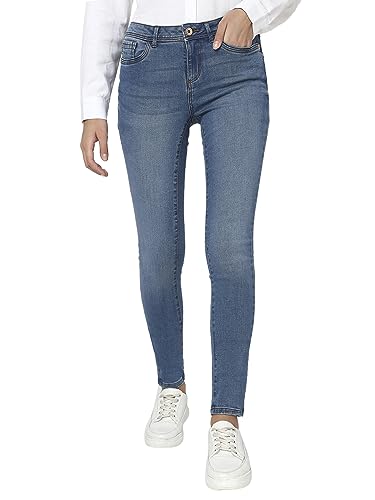 Image of VERO Moda Women High Rise Skinny Fit Light Fade Stretchable Jeans