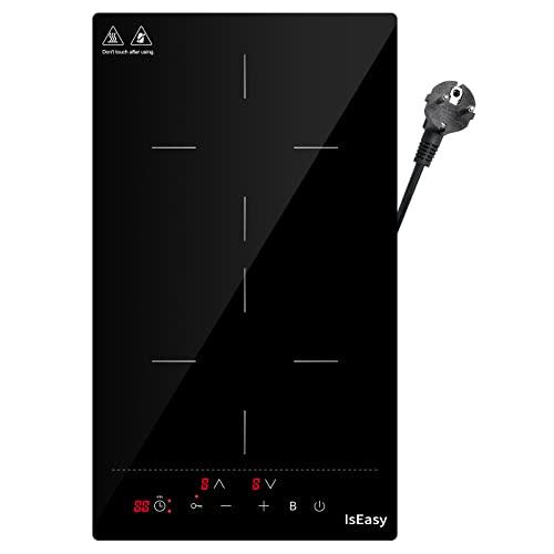 Plaque à Induction 2 Foyer, Double Plaque à Induction Encastrable, Table de Cuisson à Induction 3400W, L51 x P29.5 cm