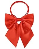 AWAYTR Ladies Adjustable Pre tied Bowtie - Solid Color Bow Ties for Women (Hot red)