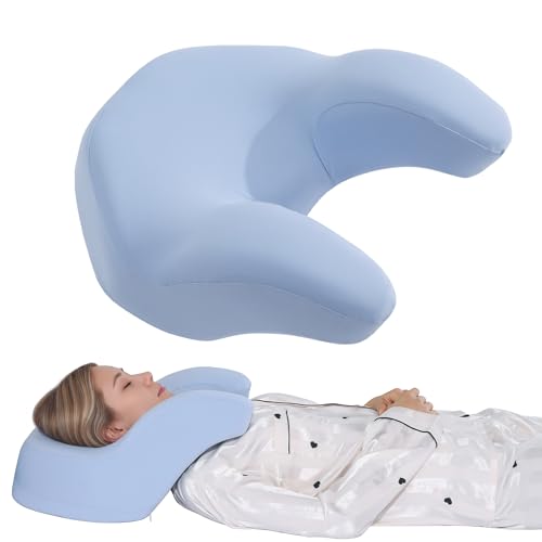 ROYALAY Back Sleeping Training Pillow Wrinkle Prevention, Memory Foam Beauty Pillow for Neck Shoulder Support, Sleep on Your Back Reduces Pressure on Skin