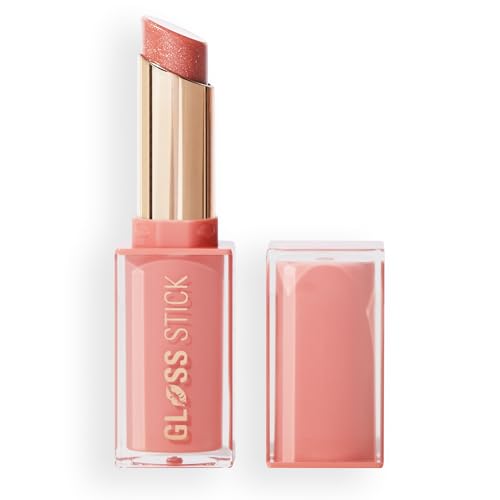 Revolution Pout Lip Gloss, Brillo Labial de Alta Cobertura con Ácido Hialurónico y Vitamina E, Vegano y Libre de Crueldad, 3g, Shimmer Peach Sorbet Nude
