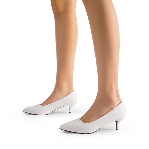 DREAM PAIRS Women's Pumps Kitten Pump Heel Shoes,White-Pu,9.5 by DREAM PAIRS - Used condition - Image 8