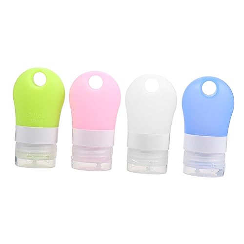 Ipetboom 4 Piezas Botella de gel de sílice botellas de viaje recargables matraz plegable Contenedores aire Botella cosmética recargable recipiente de crema de silicona dispensador cosmético