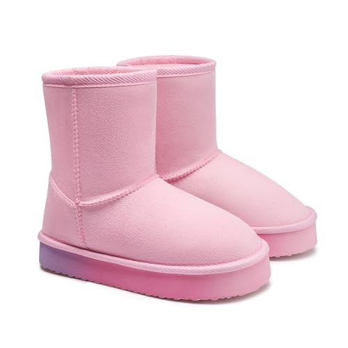 Image of FabKids Girls' Warm Fleece Lined Platform Snow Boots Non-Slip Ankle Winter Boots