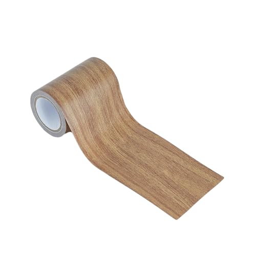 Image of Wood Grain Tapes 3inchx15feet Wood Colored Stickers Camel Self Adhesive Wood Grain Repair Patch Upholstery Wood Duct Tape Durable Multi-Use Adhesive Patch for Doors Floor Furniture
